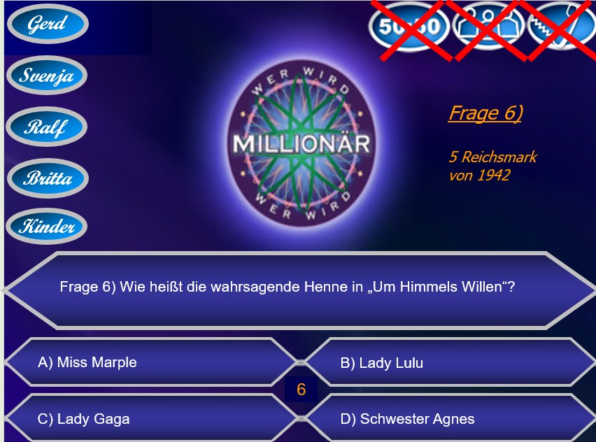 Format Wer wird Millionär – PowerPoint-Quiz mit personalisierten Fragen